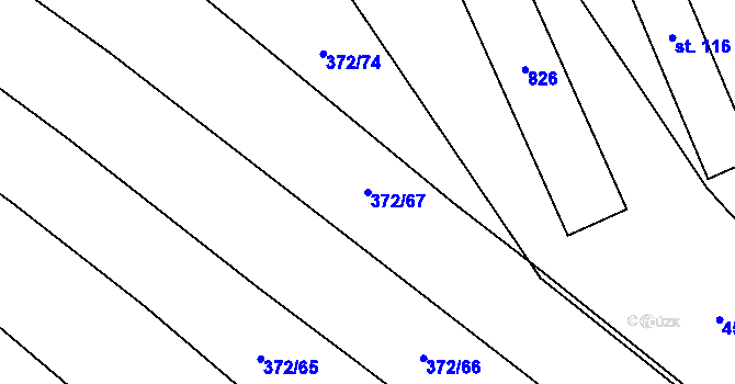 Parcela st. 372/67 v KÚ Řimice, Katastrální mapa