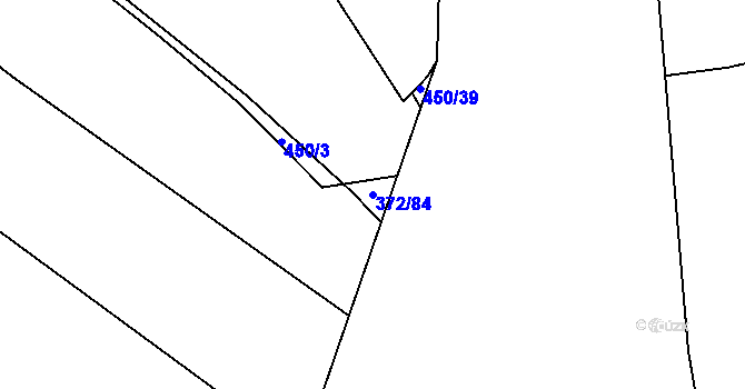 Parcela st. 372/84 v KÚ Řimice, Katastrální mapa