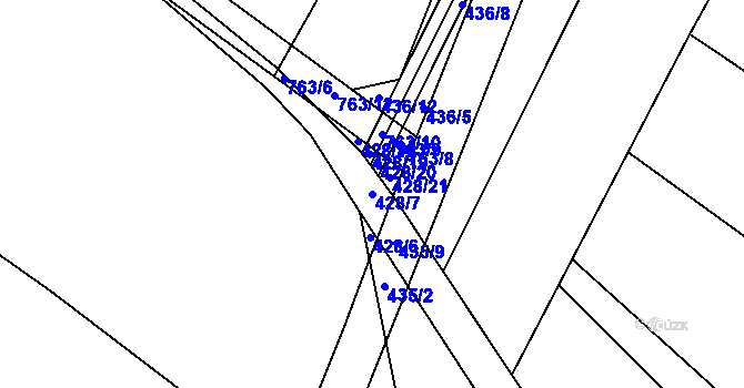 Parcela st. 428/7 v KÚ Řimice, Katastrální mapa