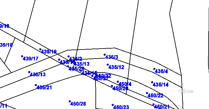 Parcela st. 436/3 v KÚ Řimice, Katastrální mapa