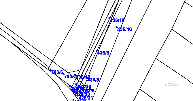 Parcela st. 436/8 v KÚ Řimice, Katastrální mapa
