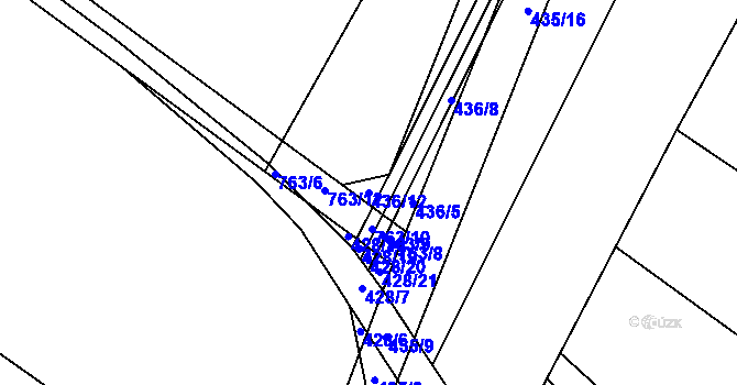 Parcela st. 436/12 v KÚ Řimice, Katastrální mapa