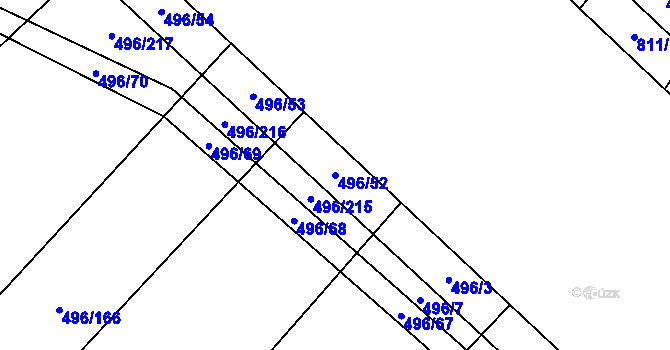 Parcela st. 496/52 v KÚ Řimice, Katastrální mapa