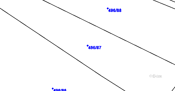 Parcela st. 496/87 v KÚ Řimice, Katastrální mapa