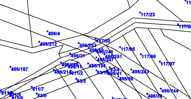 Parcela st. 496/246 v KÚ Řimice, Katastrální mapa