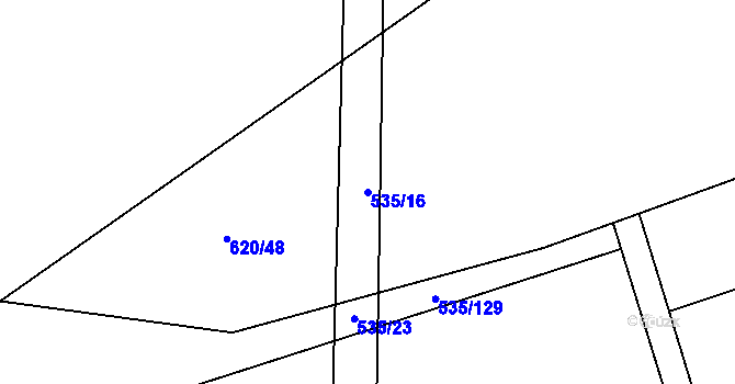 Parcela st. 535/16 v KÚ Řimice, Katastrální mapa