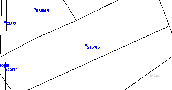 Parcela st. 535/45 v KÚ Řimice, Katastrální mapa