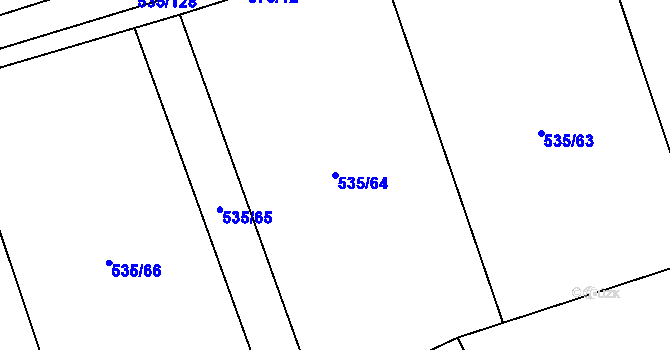 Parcela st. 535/64 v KÚ Řimice, Katastrální mapa