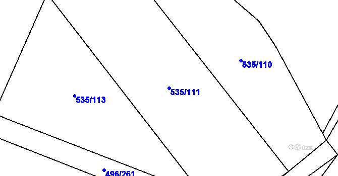 Parcela st. 535/111 v KÚ Řimice, Katastrální mapa