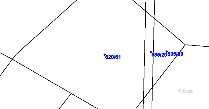 Parcela st. 620/61 v KÚ Řimice, Katastrální mapa