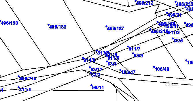 Parcela st. 811/9 v KÚ Řimice, Katastrální mapa