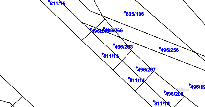 Parcela st. 811/15 v KÚ Řimice, Katastrální mapa
