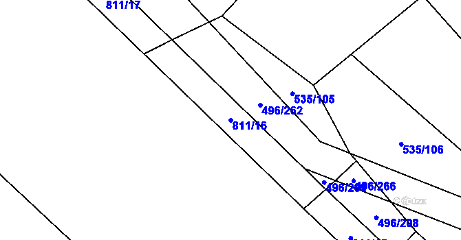 Parcela st. 811/16 v KÚ Řimice, Katastrální mapa