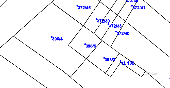 Parcela st. 396/5 v KÚ Řimice, Katastrální mapa