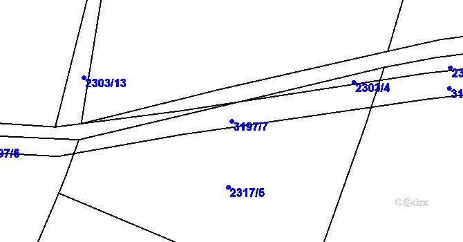 Parcela st. 3197/7 v KÚ Branišovice u Římova, Katastrální mapa