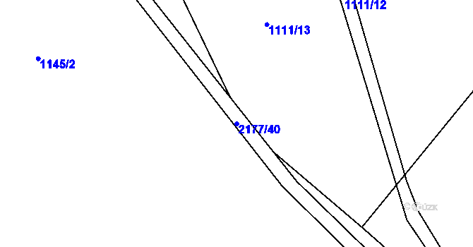 Parcela st. 2177/40 v KÚ Dolní Stropnice, Katastrální mapa