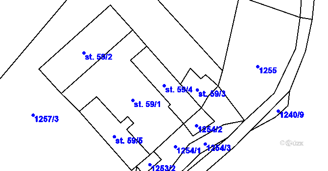 Parcela st. 59/4 v KÚ Dolní Stropnice, Katastrální mapa