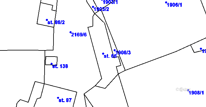 Parcela st. 66 v KÚ Dolní Stropnice, Katastrální mapa