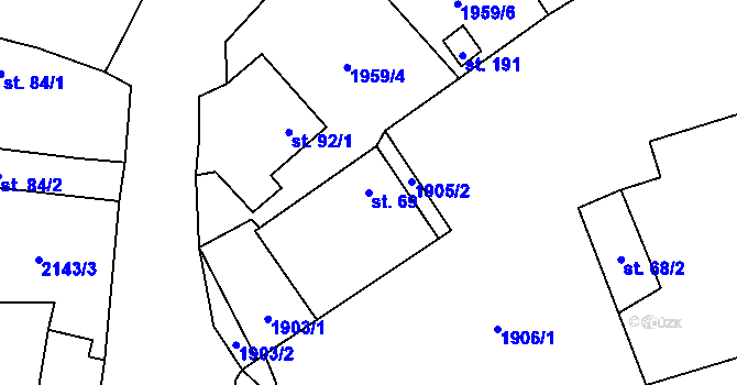 Parcela st. 69 v KÚ Dolní Stropnice, Katastrální mapa