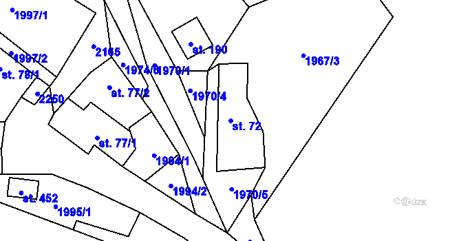Parcela st. 72 v KÚ Dolní Stropnice, Katastrální mapa