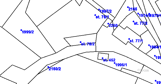 Parcela st. 78/2 v KÚ Dolní Stropnice, Katastrální mapa