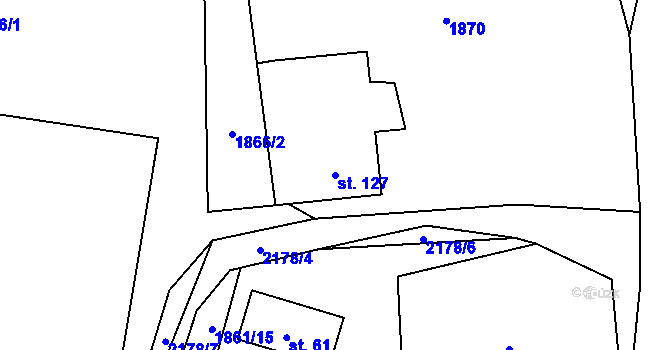 Parcela st. 127 v KÚ Dolní Stropnice, Katastrální mapa