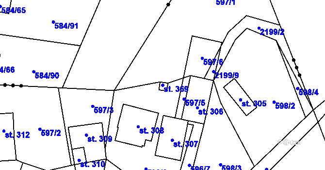 Parcela st. 369 v KÚ Dolní Stropnice, Katastrální mapa