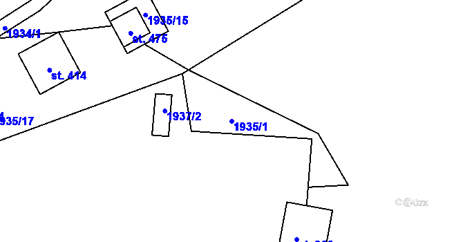 Parcela st. 1935/1 v KÚ Dolní Stropnice, Katastrální mapa