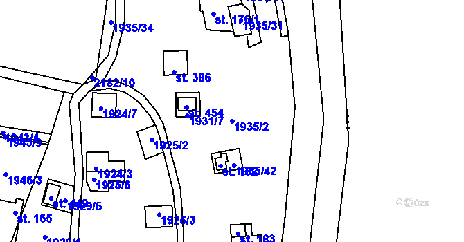 Parcela st. 1935/2 v KÚ Dolní Stropnice, Katastrální mapa