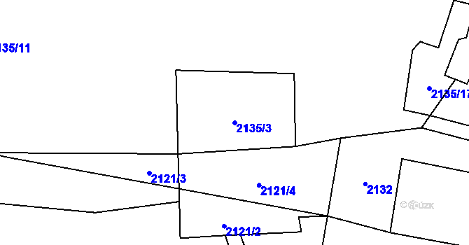 Parcela st. 2135/3 v KÚ Dolní Stropnice, Katastrální mapa
