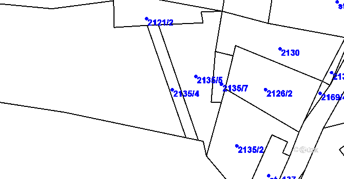 Parcela st. 2135/4 v KÚ Dolní Stropnice, Katastrální mapa