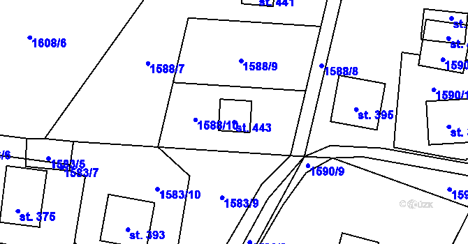 Parcela st. 443 v KÚ Dolní Stropnice, Katastrální mapa
