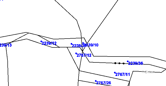 Parcela st. 2239/10 v KÚ Dolní Stropnice, Katastrální mapa
