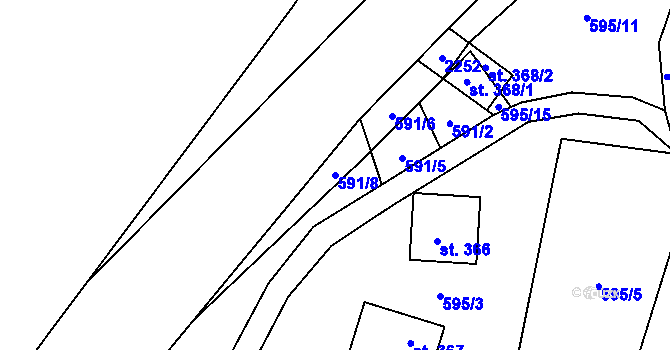 Parcela st. 591/8 v KÚ Dolní Stropnice, Katastrální mapa