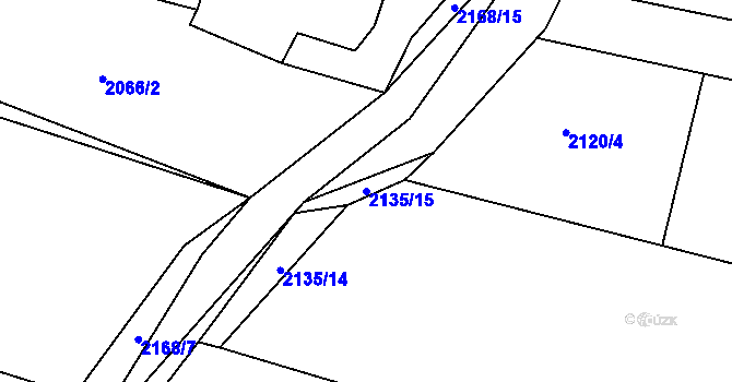 Parcela st. 2135/15 v KÚ Dolní Stropnice, Katastrální mapa