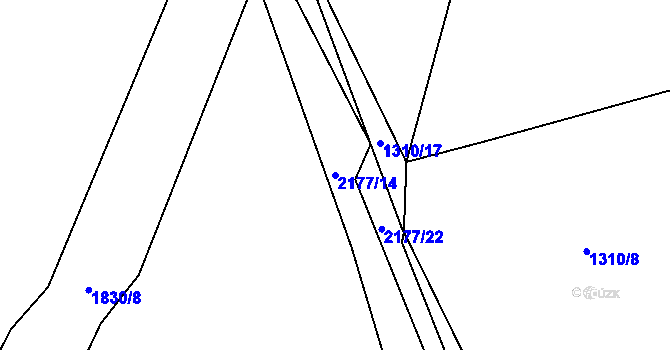 Parcela st. 2177/14 v KÚ Dolní Stropnice, Katastrální mapa