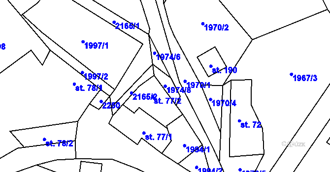 Parcela st. 1974/8 v KÚ Dolní Stropnice, Katastrální mapa