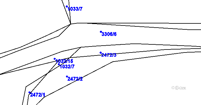 Parcela st. 2472/3 v KÚ Mokrý Lom, Katastrální mapa