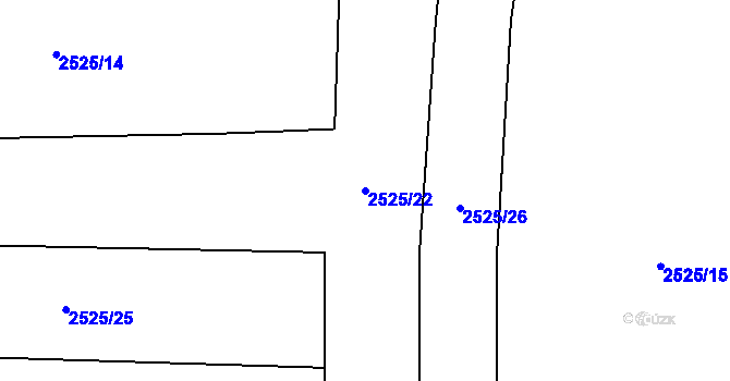 Parcela st. 2525/22 v KÚ Mokrý Lom, Katastrální mapa
