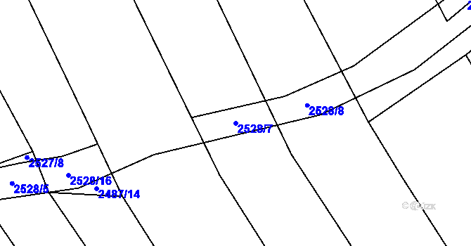 Parcela st. 2528/7 v KÚ Mokrý Lom, Katastrální mapa