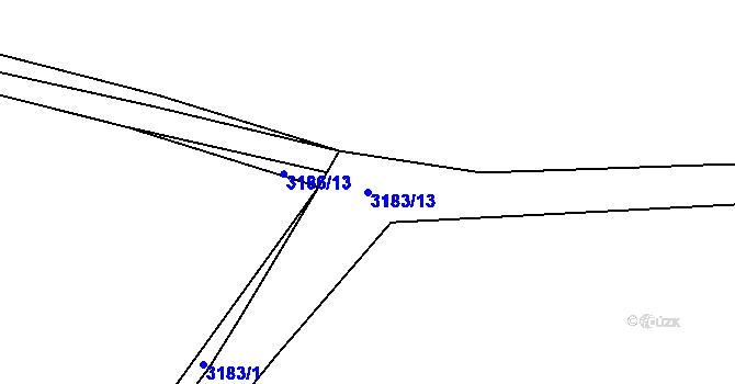 Parcela st. 3183/13 v KÚ Mokrý Lom, Katastrální mapa