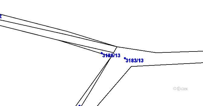 Parcela st. 3186/13 v KÚ Mokrý Lom, Katastrální mapa