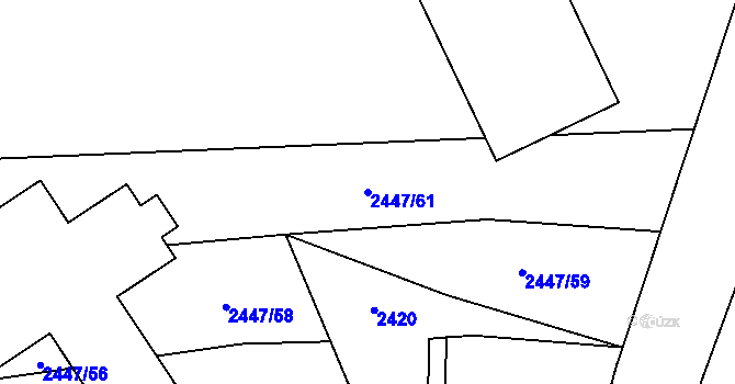 Parcela st. 2447/61 v KÚ Mokrý Lom, Katastrální mapa