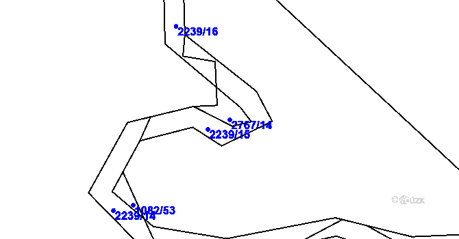 Parcela st. 2767/14 v KÚ Mokrý Lom, Katastrální mapa