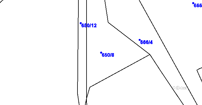 Parcela st. 650/8 v KÚ Římov na Moravě, Katastrální mapa