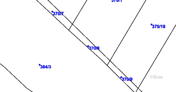 Parcela st. 370/8 v KÚ Římov na Moravě, Katastrální mapa