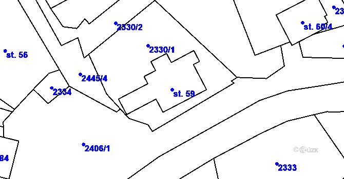 Parcela st. 59 v KÚ Řimovice, Katastrální mapa