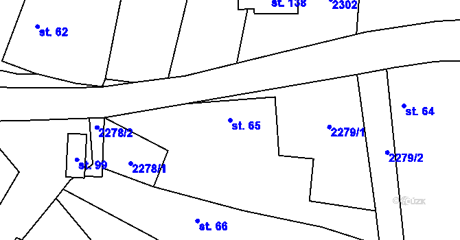 Parcela st. 65 v KÚ Řimovice, Katastrální mapa
