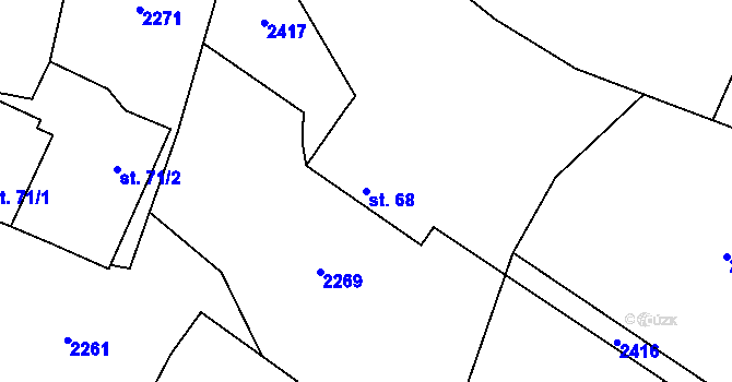 Parcela st. 68 v KÚ Řimovice, Katastrální mapa
