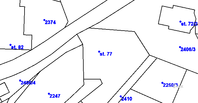 Parcela st. 77 v KÚ Řimovice, Katastrální mapa